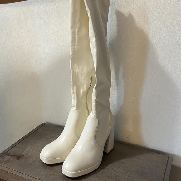White Over the Knee Boots - Picture 2 of 5
